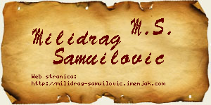 Milidrag Samuilović vizit kartica